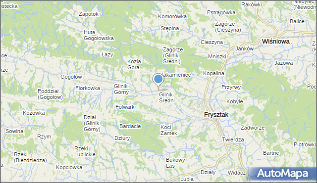 mapa Glinik Średni, Glinik Średni na mapie Targeo